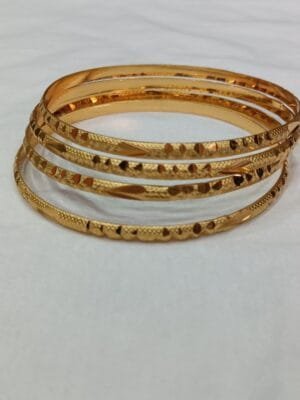 Micro Gold Plated Bangles 4 piece Bangle Set