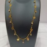 Beautiful Gold Plated Sleek Stone Link Chain Necklace