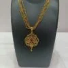 1 Gram Gold Plated Fashion Jewelry 5 Line Chains Jaali Design Ruby set