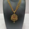 1 Gram Gold Plated Fashion Jewelry 5 Line Chains Peacock Ruby set