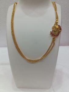 1 Gram Gold Plated Mop Double Chain 24" inch with Designer Pendant