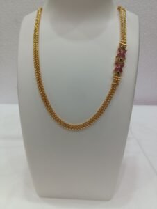 1 Gram Gold Plated Mop Double Chain 12" inch with Designer Pendant