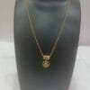 1 Gram Gold Plated Multi Colored Rhinestone Small Pendant with Chain