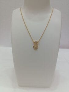 1 Gram Gold Plated Multi Colored Rhinestone Small Pendant with Chain