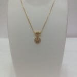 1 Gram Gold Plated Multi Colored Rhinestone Small Pendant with Chain