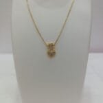 1 Gram Gold Plated Multi Colored Rhinestone Small Pendant with Chain