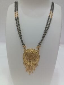 Micro Gold Plated Traditional Black Beads Mangal Sutra