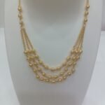 Gold Plated 3 Strand Ball Chain Gorgeous Necklace