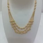 Gold Plated 3 Strand Ball Chain Gorgeous Necklace