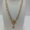 designer gold plated multi colored crystal stones necklace