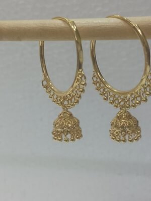 Designer Gold Plated Traditional Jhumka Earrings