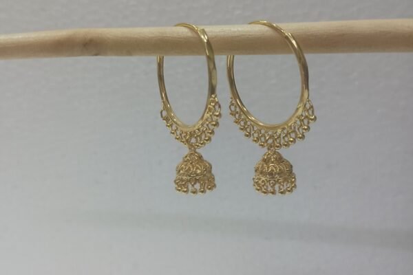 Designer Gold Plated Traditional Jhumka Earrings