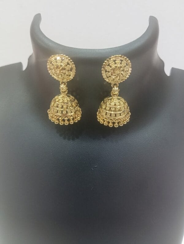 Designer Gold Plated Indian Traditional Jhumka Earrings