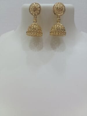 Designer Gold Plated Indian Traditional Jhumka Earrings