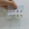 Latest Earrings & Studs 4 Pair Combo Set 4 Different Style Rose Gold