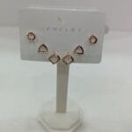 Rose Gold Plated Stone Studded Latest Earrings & Studs 3 Pair Combo Set