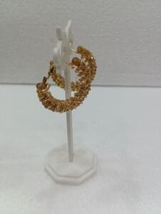 Gold Plated Crystal Hoop Ring Earrings