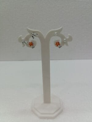 Platinum Plated Pearls Studded Enamel Latest Earrings & Studs 3 Pair Combo Set