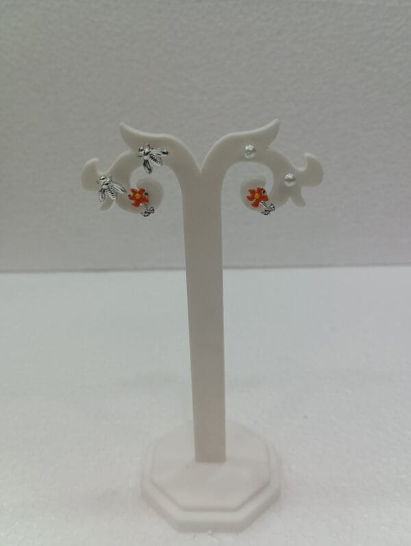 Platinum Plated Pearls Studded Enamel Latest Earrings & Studs 3 Pair Combo Set