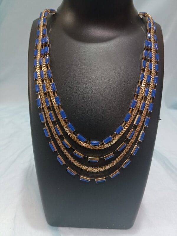 Gold Plated Multi Strand Chain Necklace Haar Fashion Jewelry