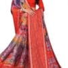 Red Multi Georgette Brasso Printed Rich Pallu Trending Saree Design Vibrant colors