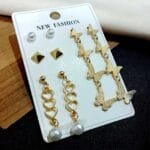 Set of 4 Gold Plated Classy Charm Earrings and Studs Heart and Butterflys