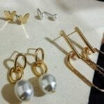 Set of 4 Gold Plated Classy Charm Earrings and Studs Pearls and Butterfly