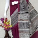 Beautifully Crafted Kota Silk Saree With Semi Digital Print ethically made Maroon color