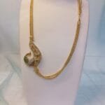 1 Gram Gold Plated Mop Double Chain 12 inch with Designer Peacock Pendant