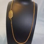 1 Gram Gold Plated American Diamonds Studded Mop Chain with 12 inch Designer Pendant