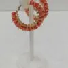 Gold Plated Orange Crystal Hoop Ring Earrings