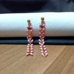 Gold Plated Pink Color Enamel Designer Earrings