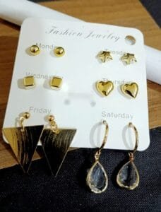 Mix GOLD EARRINGS COMBO PACK OF-6 PAIR EARRINGS